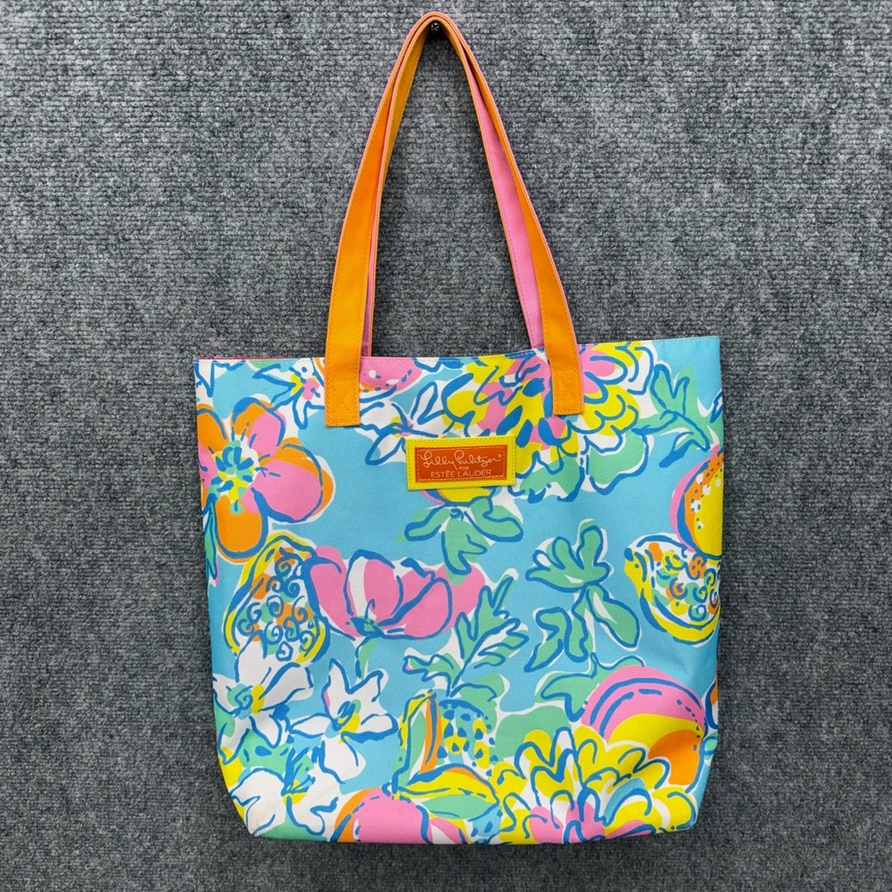 Lilly‎ Pulitzer for Estée Lauder tote bag purse floral shoulder bag